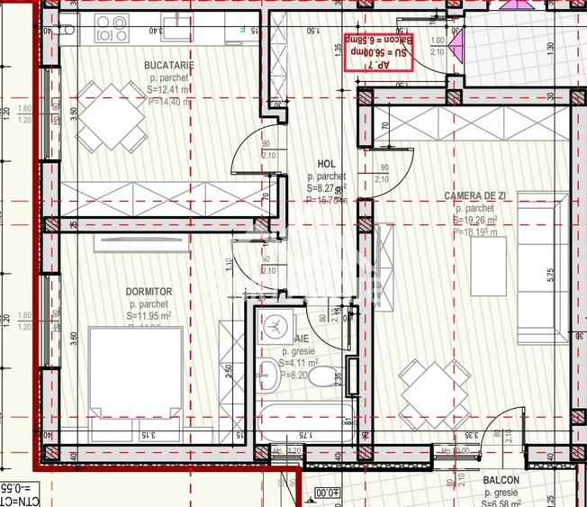 Apartament cu 2 camere decomandat în Șelimbăr
