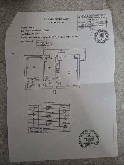 Apartament cu 2 camere decomandat în Central