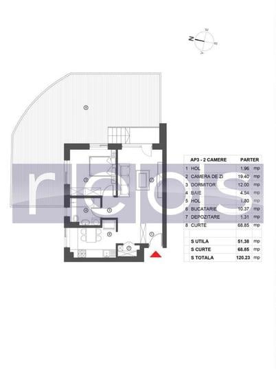 Apartament cu 2 camere în Șoseaua Nordului