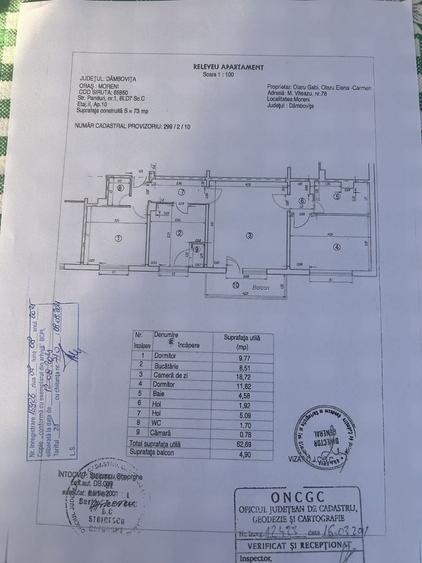Apartament cu 3 camere semidecomandat în Central