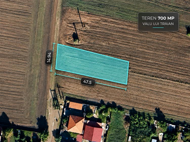 Teren intravilan de 700 mp, în Valu lui Traian