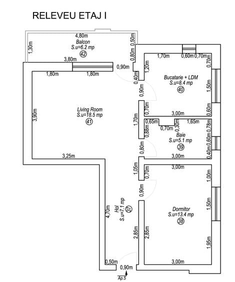 Apartament cu 2 camere semidecomandat în Dumbrăvița
