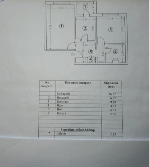 Apartament cu 2 camere decomandat în Km 4