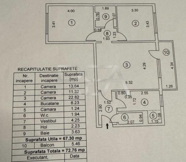 Apartament cu 3 camere semidecomandat, mobilat în Drumul Taberei