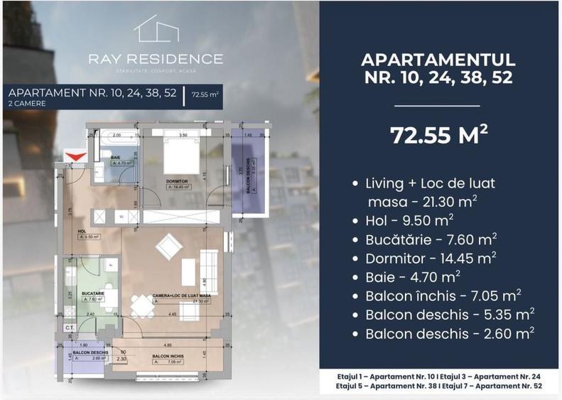 Apartament cu 2 camere decomandat în Central