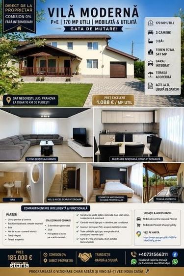 Casă cu 3 camere cu Teren 170 Mp în Brazi