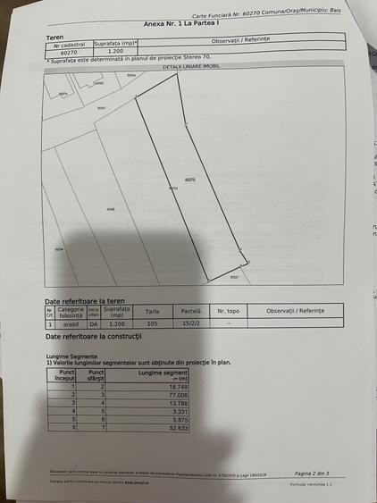 Teren de 1200 mp, în Exterior Vest