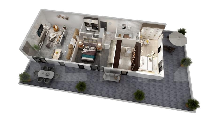 Penthouse cu 3 camere semidecomandat în Torontalului
