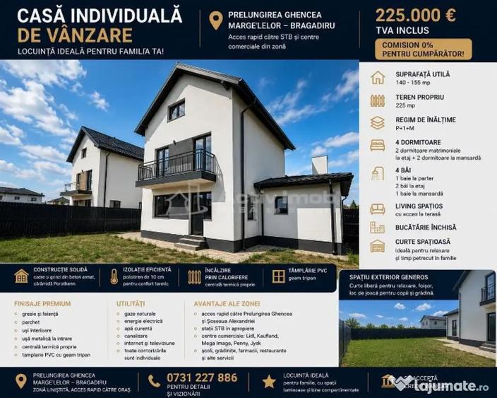 Casă cu 4 camere cu Teren 225 Mp în Prelungirea Ghencea