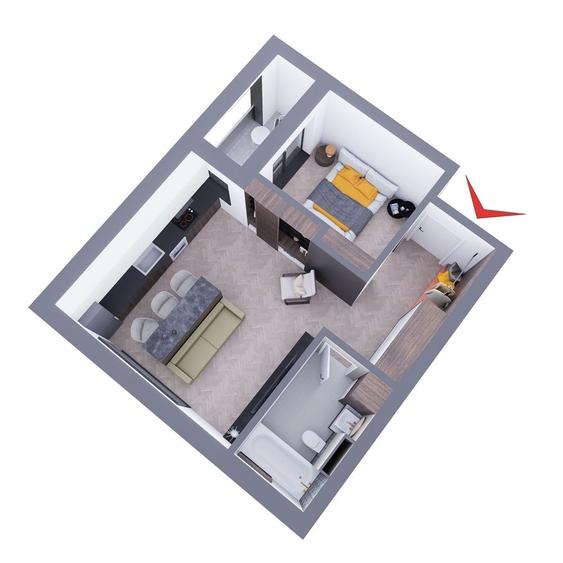 Apartament cu 2 camere decomandat în Central