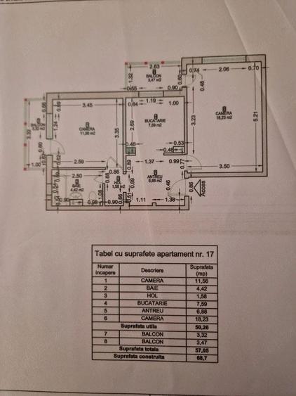 Apartament cu 2 camere decomandat, mobilat în Soarelui