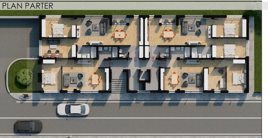 Apartament cu 2 camere semidecomandat în Calea Moldovei
