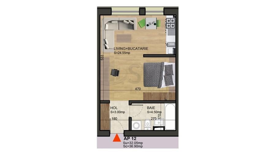 REA1026435 Studio mobilat - loc de parcare inclus - Aviatiei - Dimitrie Pompeiu - 7