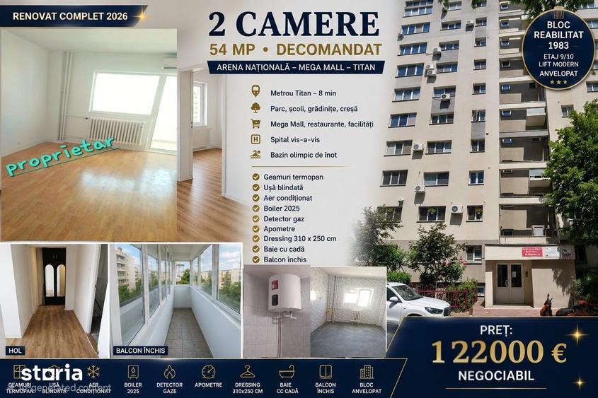 Apartament cu 2 camere decomandat în Titan — fotografia 1