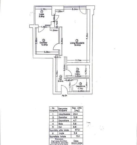 Apartament cu 2 camere, mobilat în Pipera