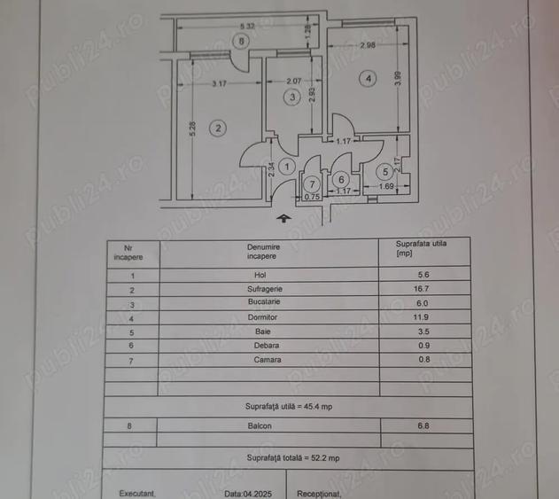 Apartament cu 2 camere decomandat în Central
