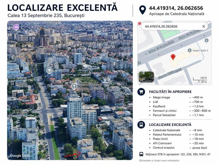 Apartament cu 2 camere decomandat în 13 Septembrie