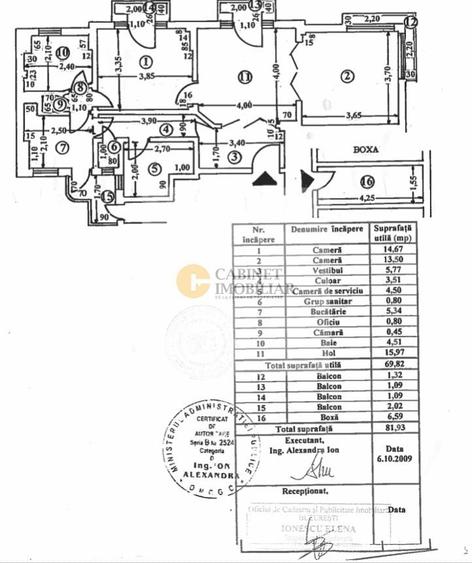 Apartament cu 3 camere decomandat, mobilat în Universitate