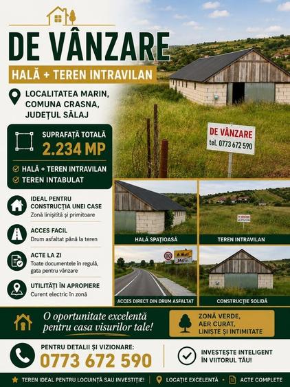 Teren de 2234 mp, în Marin
