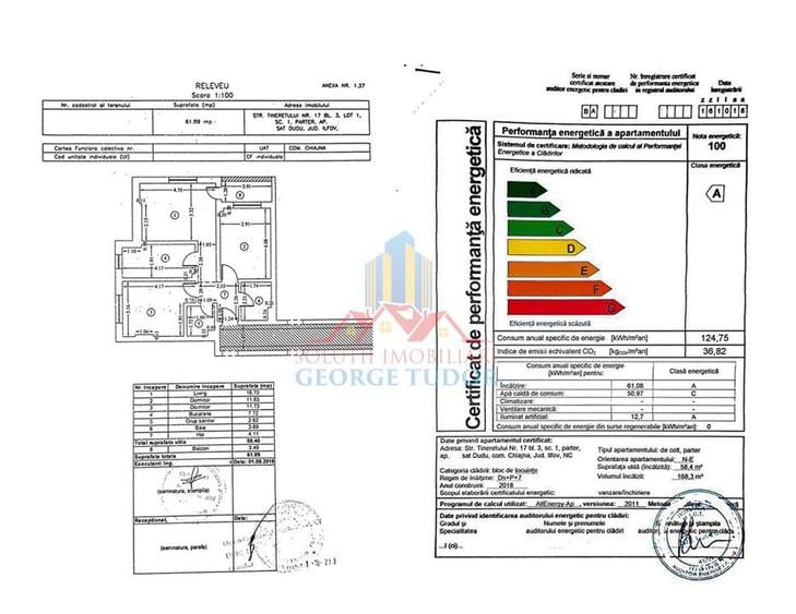 Apartament cu 3 camere decomandat, mobilat în Chiajna