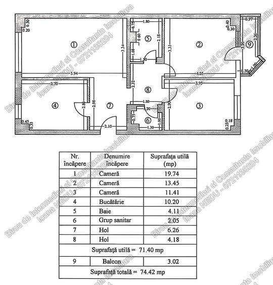►Faleza NORD 3 Camere Decomandate 74,42m² Vedere la MARE Centrala Loc de Parcare - 15