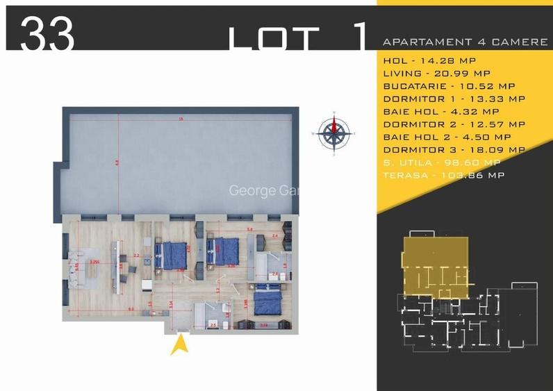 Apartament 4 camere cu Terasa - Pallady