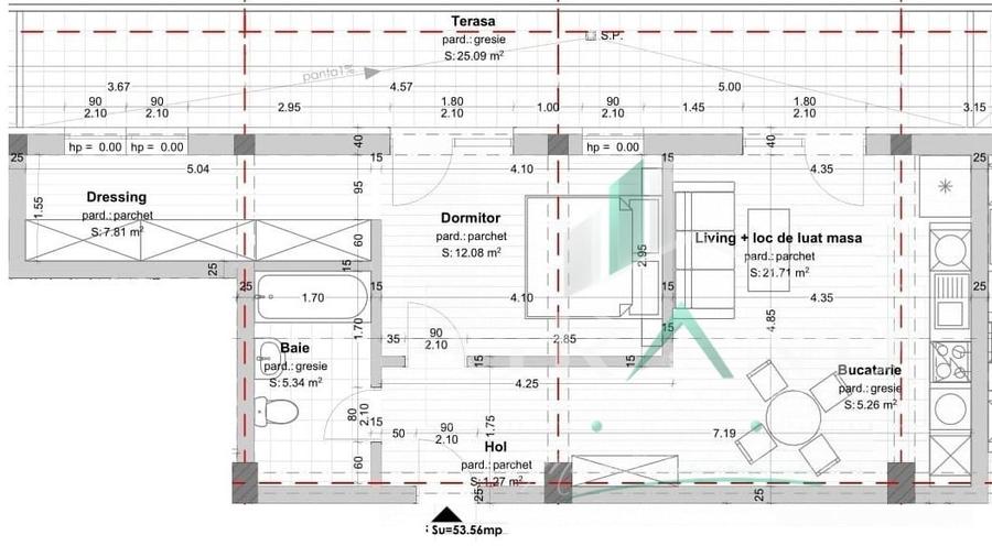 Apartament cu 2 camere semidecomandat în Dâmbul Rotund