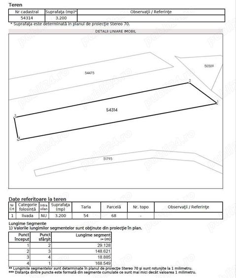 Teren de 3200 mp, în Mera