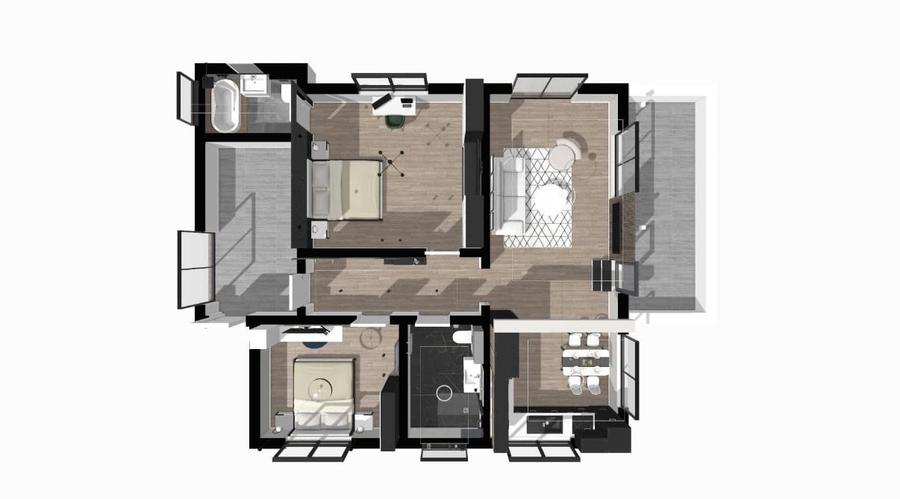 APARTAMENT 3 CAMERE | 117 MP | BLOC NOU | SEBES - ZONA EXCLUSIVISTA - 1