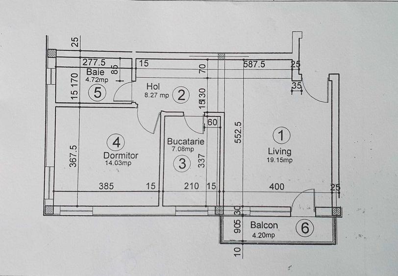 Apartament cu 2 camere decomandat în Poieni