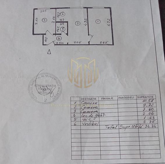 3  Camere  | Zona Mărgeanului - Crizantemelor | Etaj 2/4 | Centrala - 1