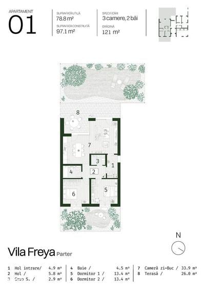 7 apartamente la VILA, Colina Park, Pompa caldura individ.,Cl. Energ.A - 6