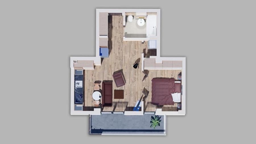 53D Studio Dublu 59mp Vedere Sud, Lux Metrou Straulesti Baneasa Sisesti - 4