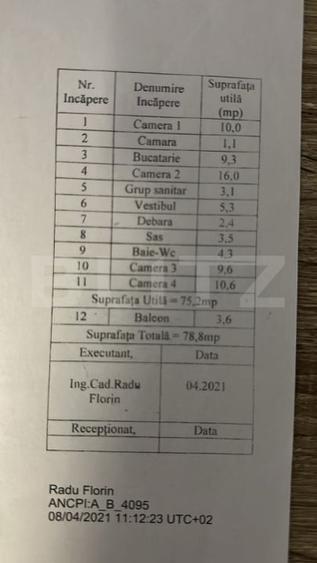 Apartament 4 camere, etaj intermediar, decomandat, 79 mp, zona Galata - 8