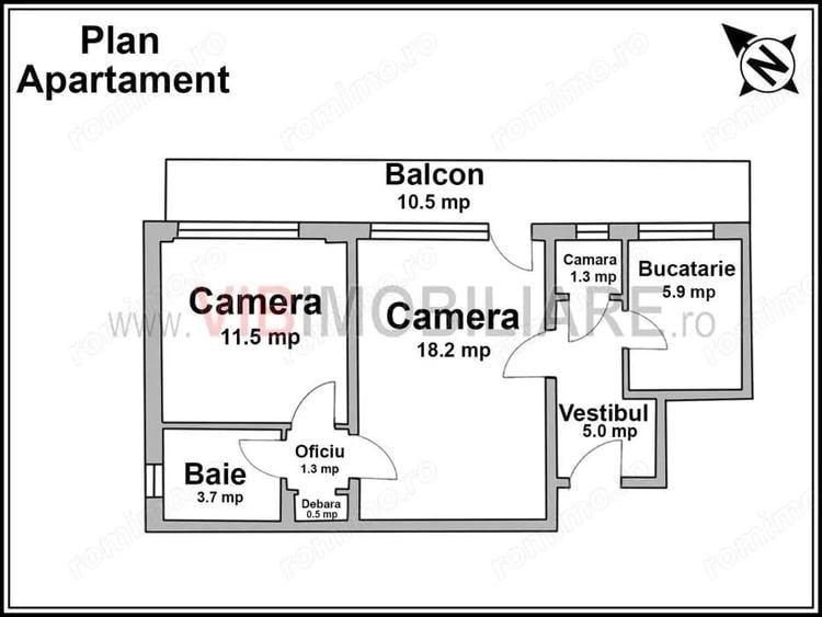 Ion Mihalache stradal apartament 2 camere confort 1 semidecomandat - 3