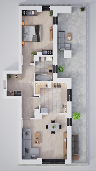 Apartament 2 camere, spatios, ansamblu modern si privat