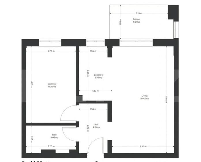 Apartament 2 camere+ balcon, 43.04 mp, zona Ghirodei - 1