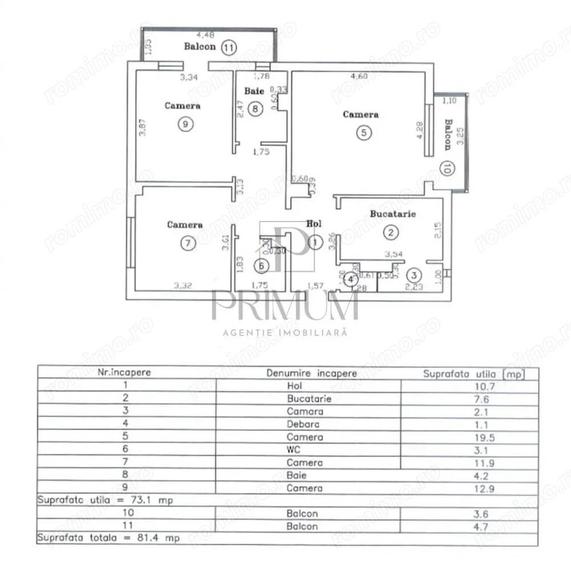 BUCOVINA - 3 CAM - ETJ.2 - DECOMANDAT - 2 BAI - 2 BALCOANE - RENOVAT MOBILAT CALITATE - 7