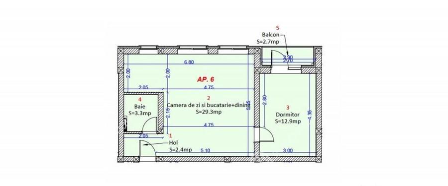 Apartament cu 2 camere si loc de parcare etaj 1 zona Unimat - 3