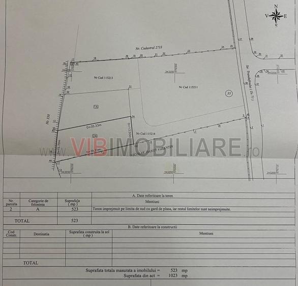 Corbeanca - Tamasi - str Trandafirului - teren 523 mp cu deschidere 13,50 mp - 6