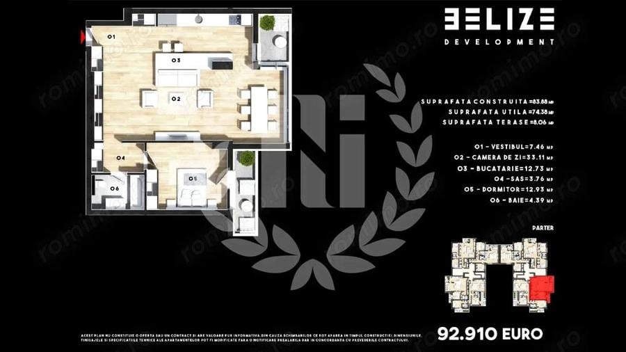 APARTAMENT 2 CAMERE 2 BALCOANE 74 MP - 3