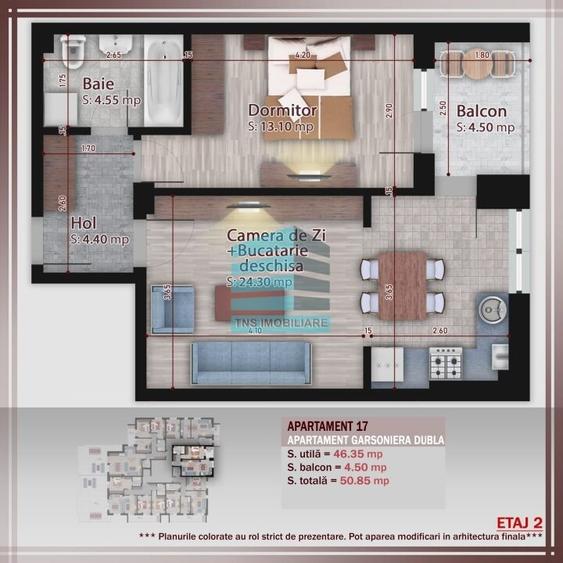 Apartament 2 Camere Studio, Incalzire Pardoseala,Titan-Pallady,Metrou - 1