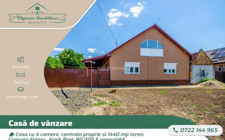 Casa cu 4 camere, centrala proprie si 1440 mp teren, Comuna