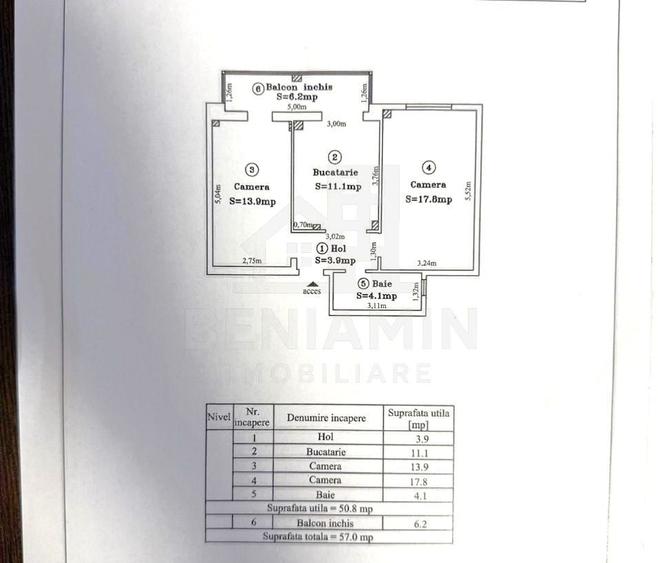 Apartament cu 2 camere decomandat, mobilat în Gării