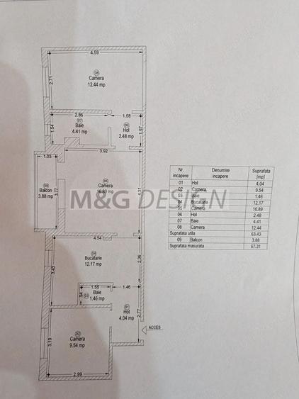 Apartament  3 camere Freidorf  cu centrala - 16