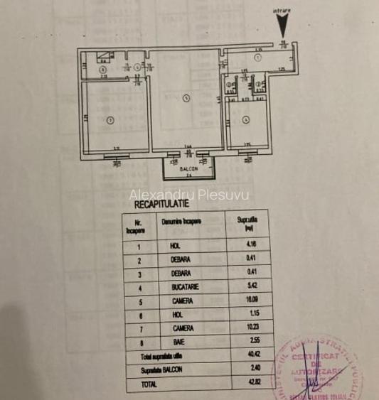 DE VANZARE-APARTAMENT 2 CAMERE-DACIA ZIMBRU