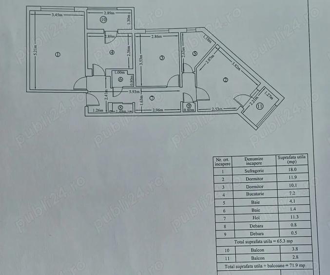 69500 Euro - Apartament 3 cam, 2 bai, 2 balcoane, str Gh Doja, Galati - 5