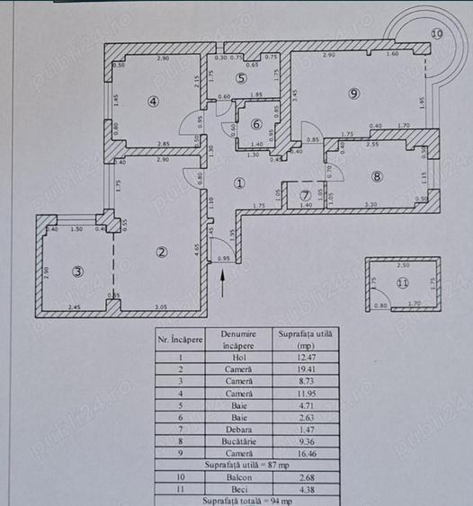 Apartament 4 camere Centrul Civic,etaj intermediar,183500 Euro - 9