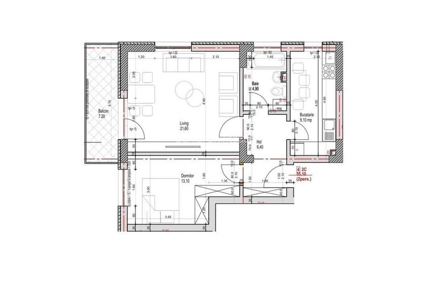 Apartament 2 Camere Decomandat Sector 4 Grand Arena 62.3Mp Apartament 2 Camere Decomandat Sector 4 Grand Arena 62.3Mp