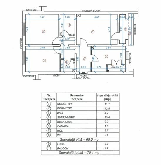 Apartament 3 camere decomandate, de vanzare - 10